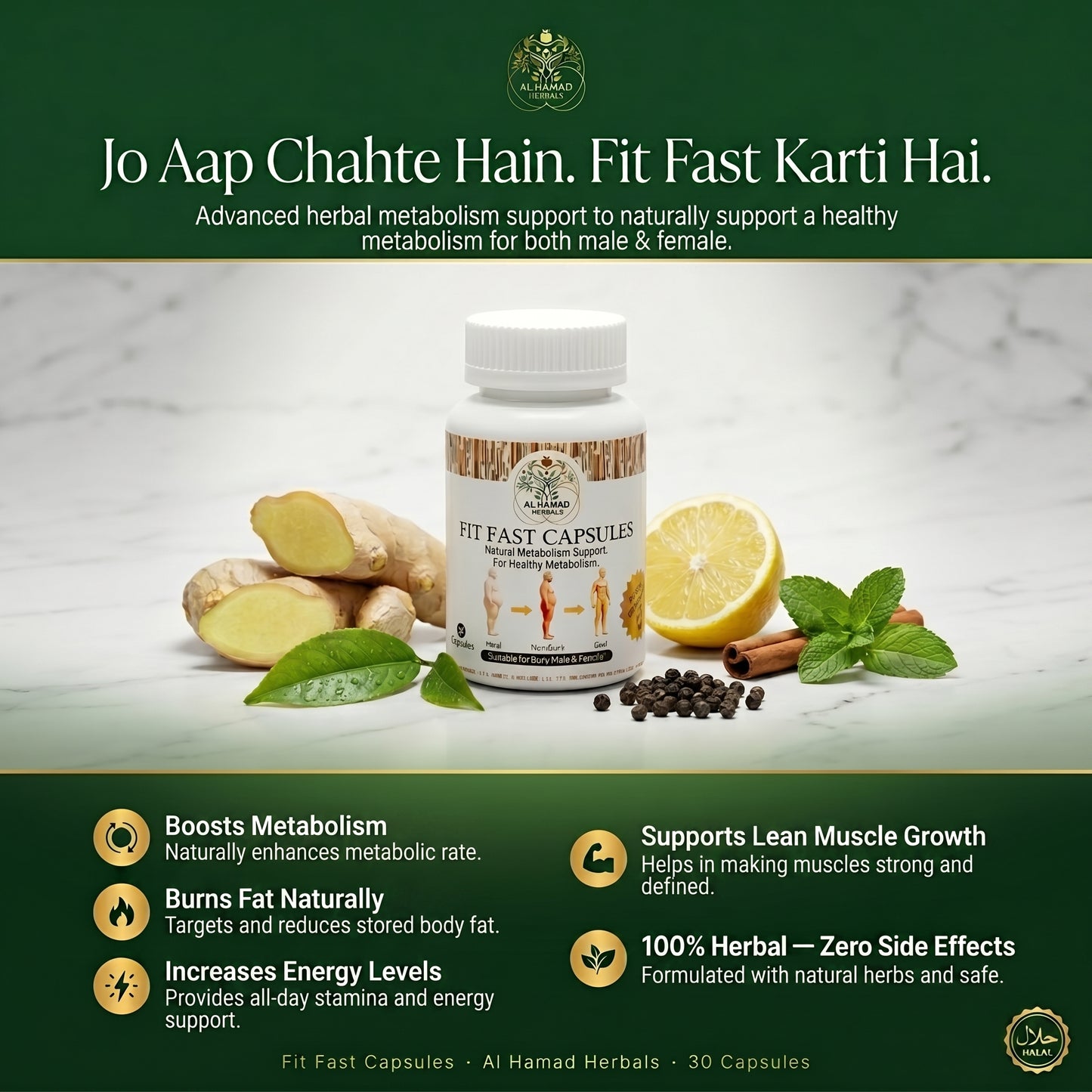 Fit Fast Capsules - Lose Weight Naturally (30-Day Supply)